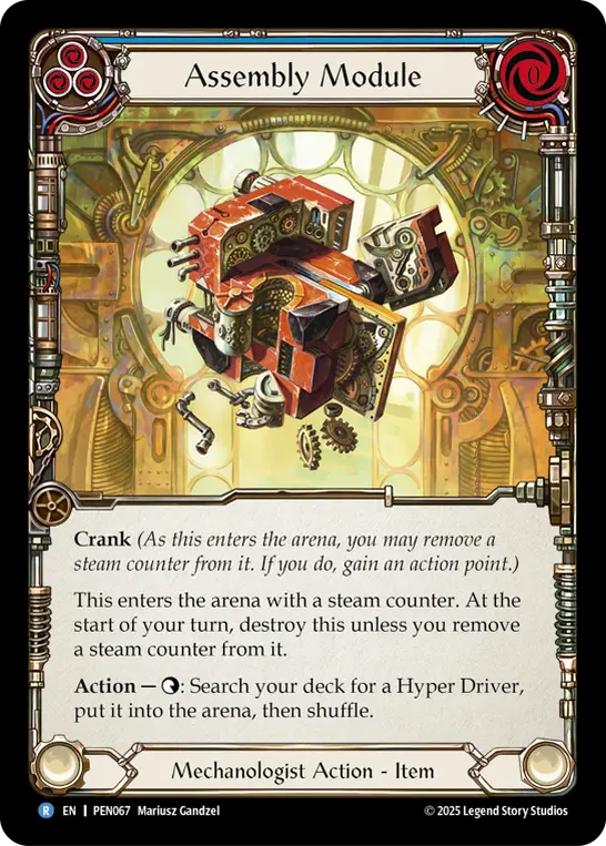 Assembly Module (Blue) — Compendium of Rathe Flesh and Blood card by Mariusz Gandzel