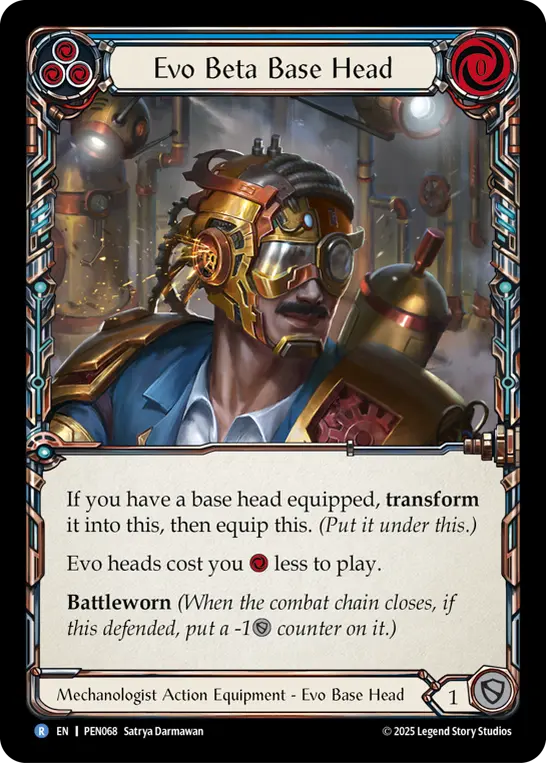 Evo Beta Base Head (Blue) — Compendium of Rathe Flesh and Blood card by Satrya Darmawan