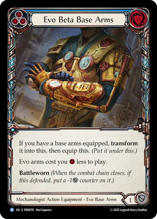 Evo Beta Base Arms (Blue) — Compendium of Rathe Flesh and Blood card by Yosi Saputra