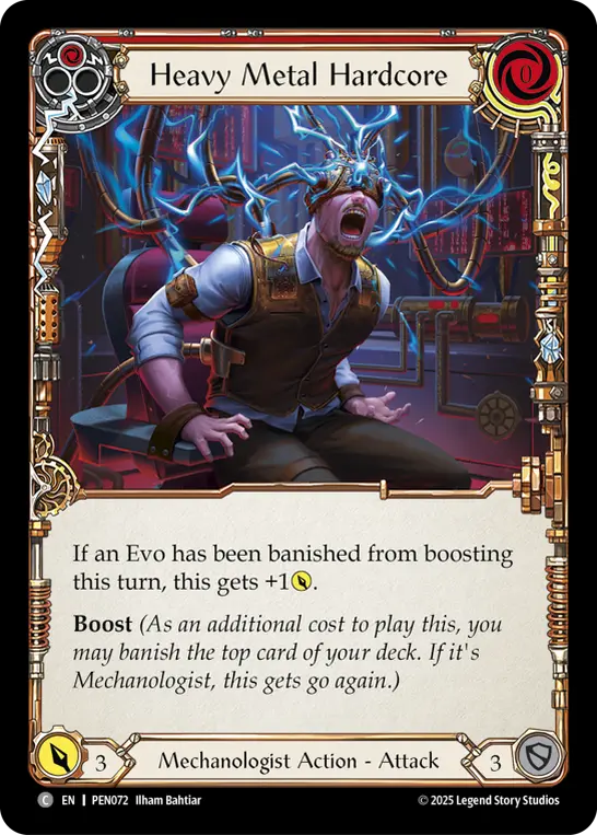 Heavy Metal Hardcore (Red) — Compendium of Rathe Flesh and Blood card by Ilham Bahtiar