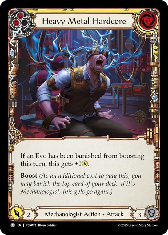 Heavy Metal Hardcore (Yellow) — Compendium of Rathe Flesh and Blood card by Ilham Bahtiar