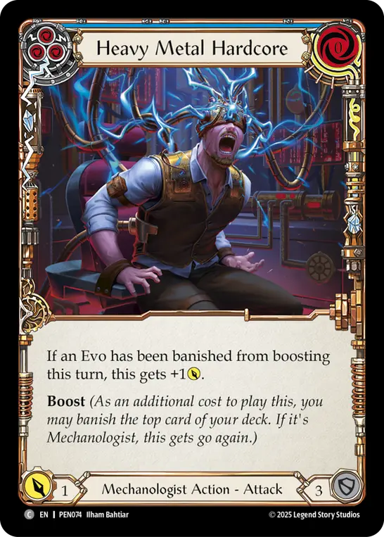 Heavy Metal Hardcore (Blue) — Compendium of Rathe Flesh and Blood card by Brian Valeza