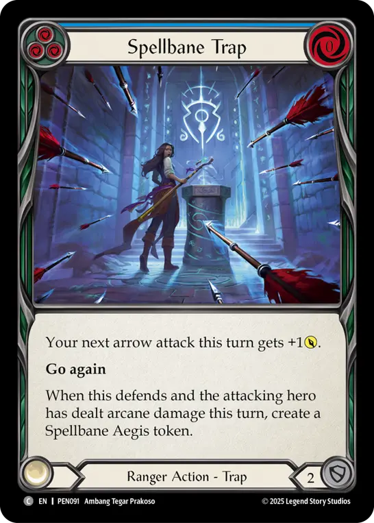 Spellbane Trap (Blue) — Compendium of Rathe Flesh and Blood card by Ambang Tegar Prakoso