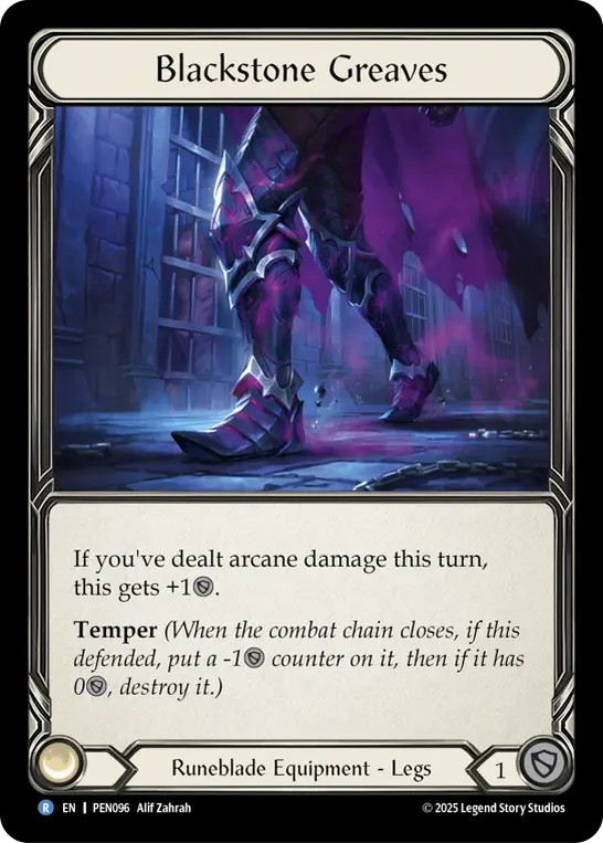 Blackstone Greaves — Compendium of Rathe Flesh and Blood card by Alif Zahrah