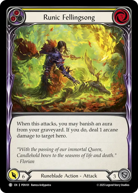 Runic Fellingsong (Yellow) — Compendium of Rathe Flesh and Blood card by Ramza Ardyputra