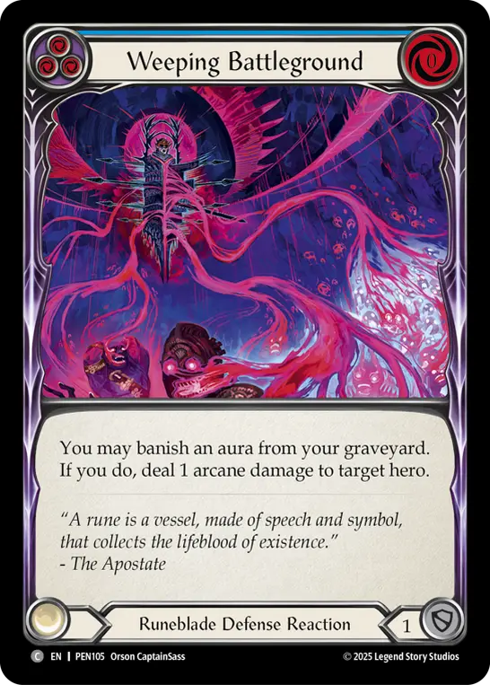 Weeping Battleground (Blue) — Compendium of Rathe Flesh and Blood card by Orson CaptainSass
