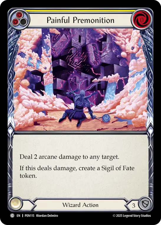 Painful Premonition (Yellow) — Compendium of Rathe Flesh and Blood card by Riordan Delmiro