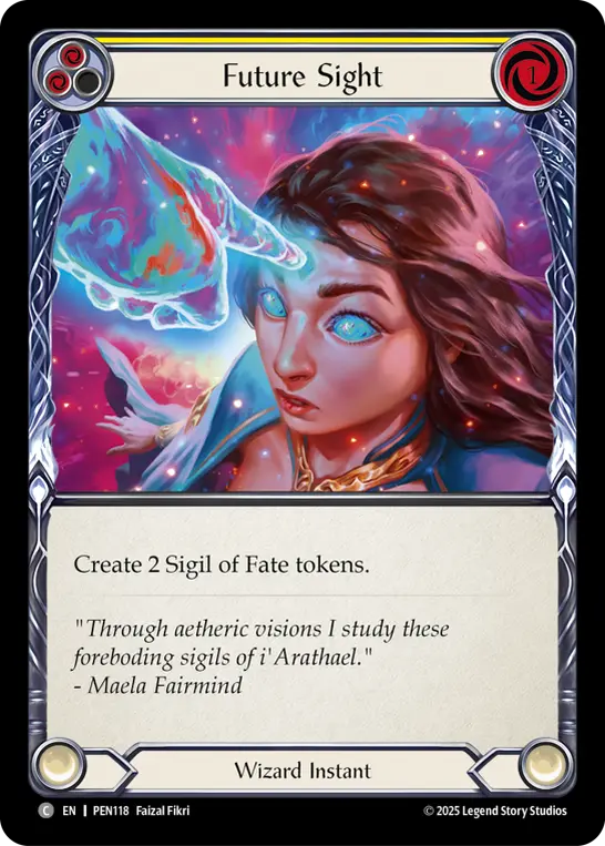 Future Sight (Yellow) — Compendium of Rathe Flesh and Blood card by Faizal Fikri