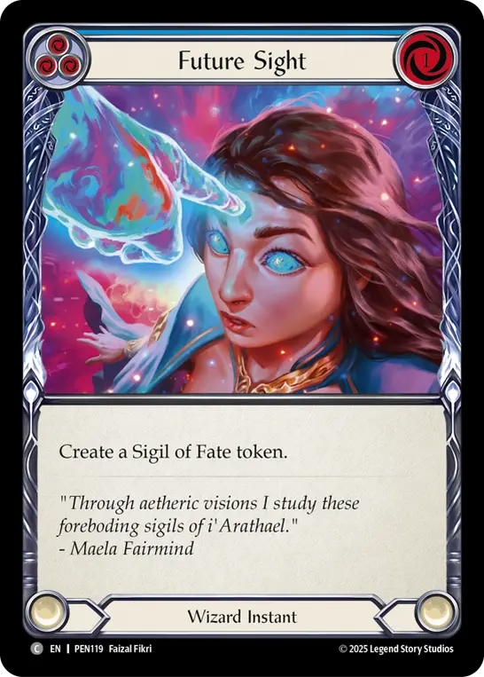 Future Sight (Blue) — Compendium of Rathe Flesh and Blood card by Faizal Fikri