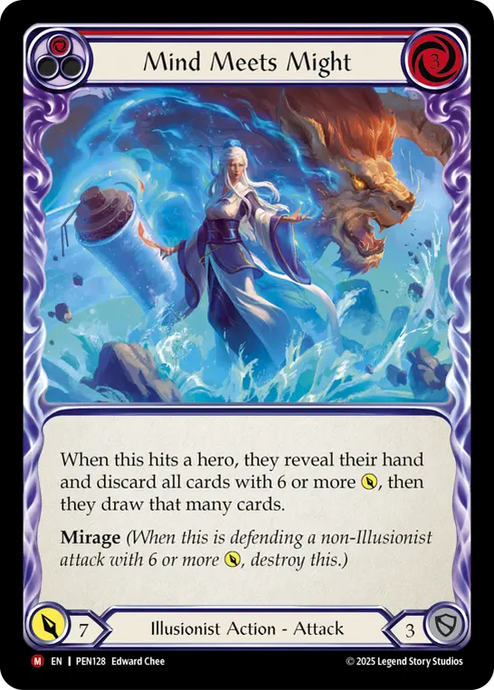 Mind Meets Might (Red) — Compendium of Rathe Flesh and Blood card by Edward Chee