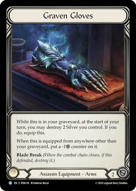 Graven Gloves — Compendium of Rathe Flesh and Blood card by M Fakhrur Rozzi