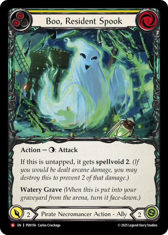 Boo, Resident Spook (Yellow) (Marvel) — Compendium of Rathe Flesh and Blood card by Carlos Cruchaga