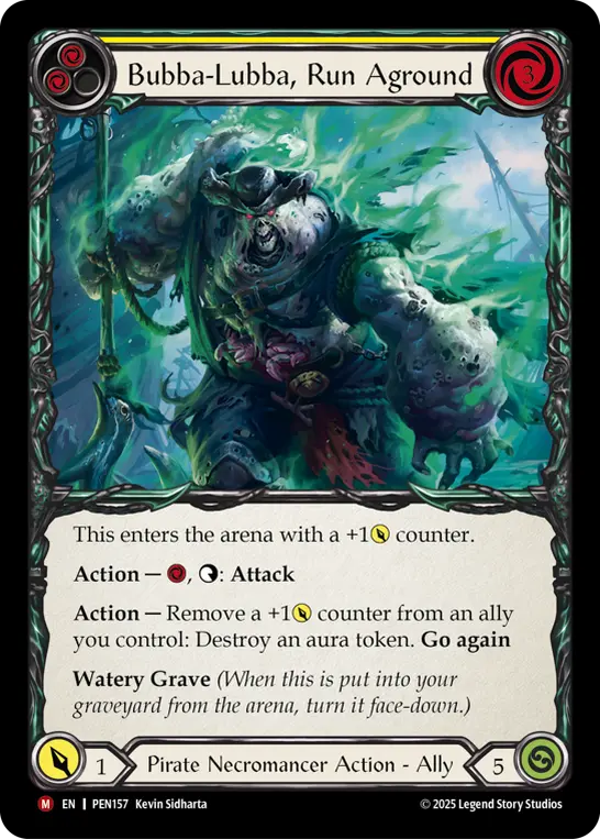 Bubba Lubba Run Aground (Yellow) (Marvel) — Compendium of Rathe Flesh and Blood card by Kevin Sidharta