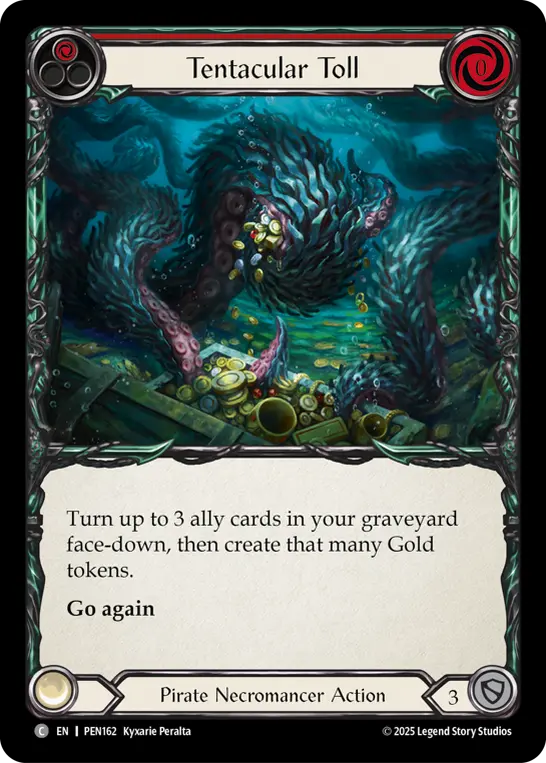 Tentacular Toll (Red) — Compendium of Rathe Flesh and Blood card by Kyxarie Peralta