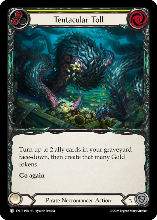 Tentacular Toll (Yellow) — Compendium of Rathe Flesh and Blood card by Kyxarie Peralta