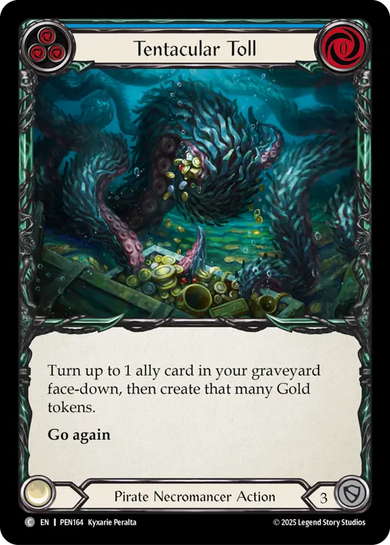 Tentacular Toll (Blue) — Compendium of Rathe Flesh and Blood card by Kyxarie Peralta