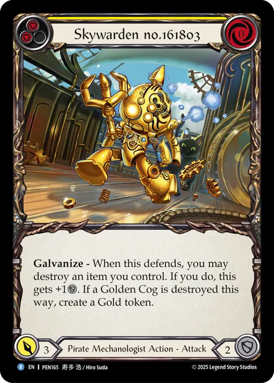 Skywarden No(Red)6(Red)80(Blue) (Yellow) — Compendium of Rathe Flesh and Blood card by 寿多浩 (Hiro Suda)