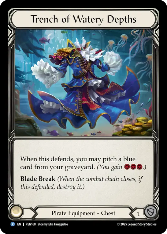 Trench of Watery Depths — Compendium of Rathe Flesh and Blood card by Stormy Elia Fanggidae