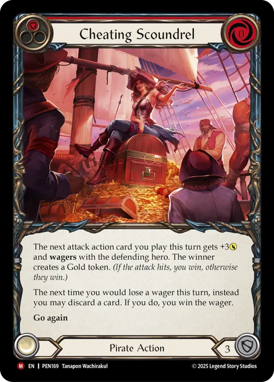 Cheating Scoundrel (Red) — Compendium of Rathe Flesh and Blood card by Tanapon Wachirakul