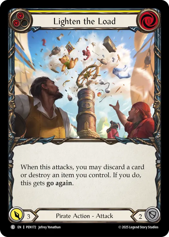 Lighten The Load (Yellow) — Compendium of Rathe Flesh and Blood card by Jeffry Nentwig
