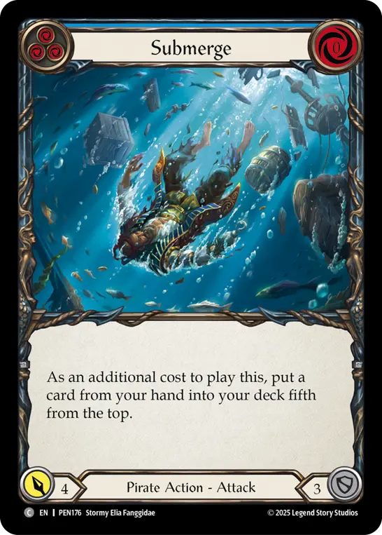 Submerge (Blue) — Compendium of Rathe Flesh and Blood card by Elia Fangggidae