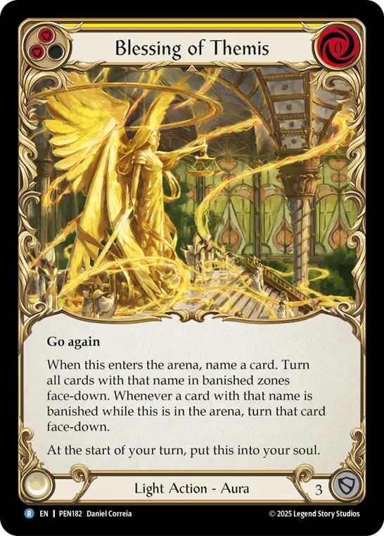 Blessing Of Themis (Yellow) — Compendium of Rathe Flesh and Blood card by Daniel Correia