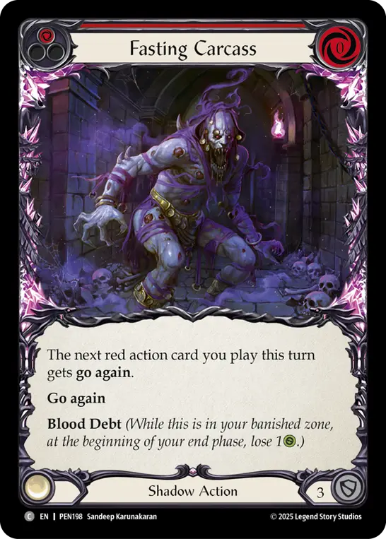 Fasting Carcass (Red) — Compendium of Rathe Flesh and Blood card by Lindsey Crummett