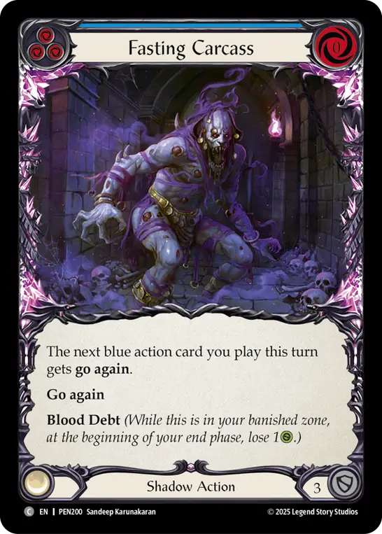 Fasting Carcass (Blue) — Compendium of Rathe Flesh and Blood card by Sandeep Karunakaran