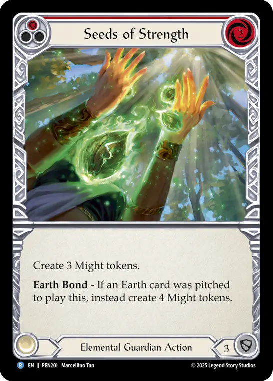 Seeds Of Strength (Red) — Compendium of Rathe Flesh and Blood card by Marcellino Tan