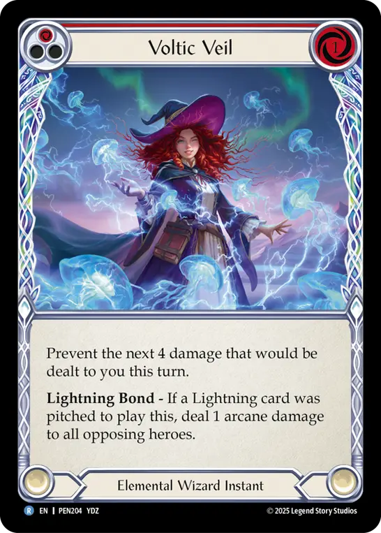 Voltic Veil (Red) — Compendium of Rathe Flesh and Blood card by YDZ