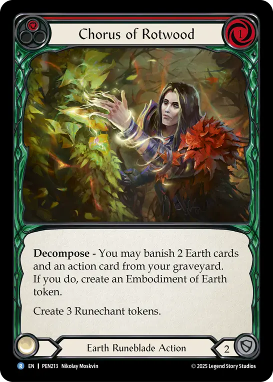 Chorus Of Rotwood (Red) — Compendium of Rathe Flesh and Blood card by Nikolay Moskvin