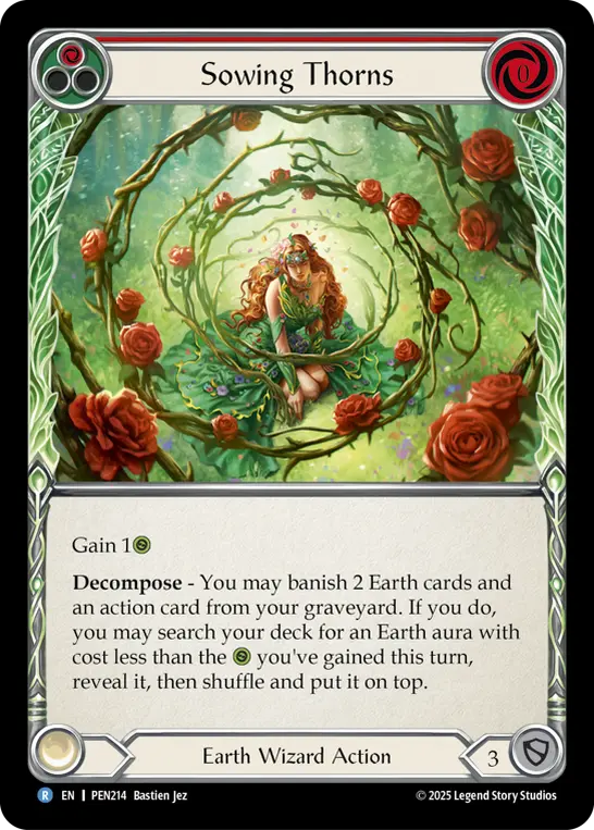 Sowing Thorns (Red) — Compendium of Rathe Flesh and Blood card by Bastien Jez