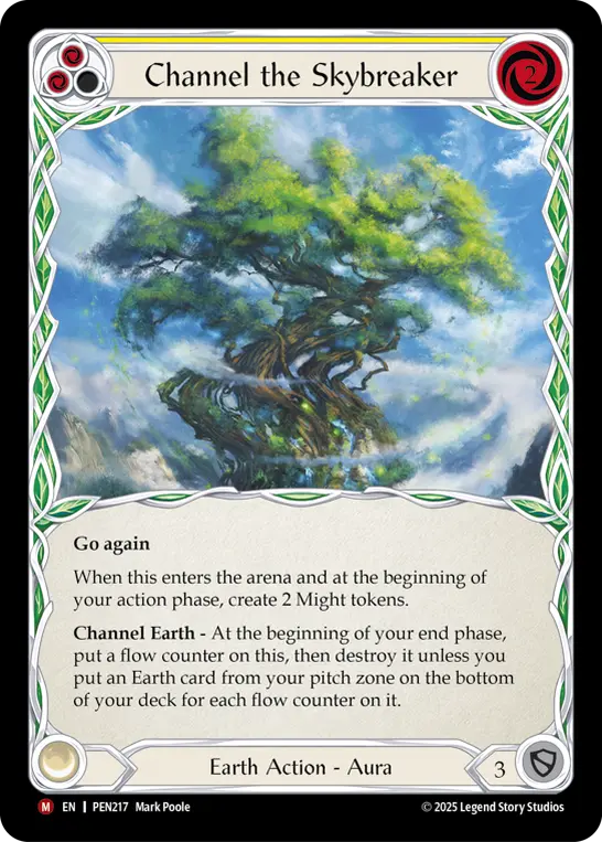 Channel The Skybreaker (Yellow) — Compendium of Rathe Flesh and Blood card by Mark Poole