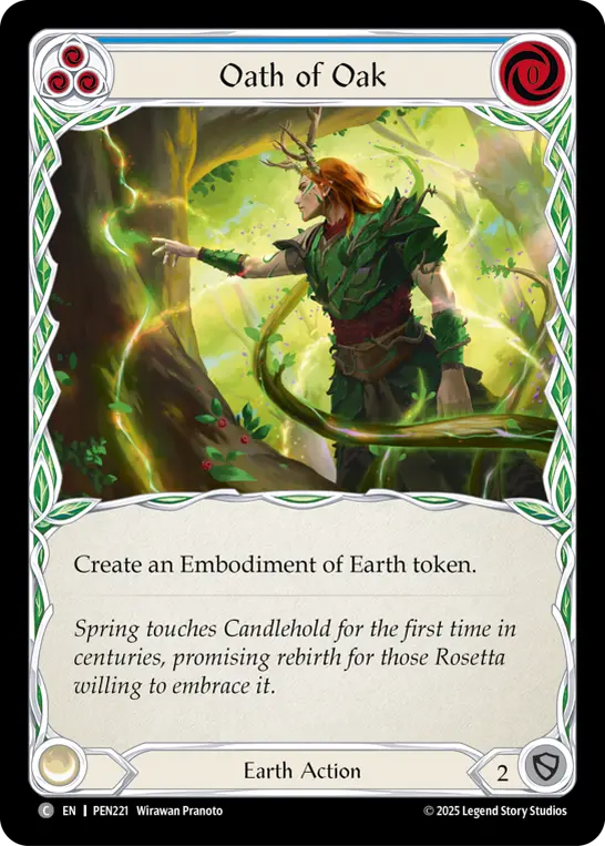 Oath Of Oak (Blue) — Compendium of Rathe Flesh and Blood card by Wishart Proulx