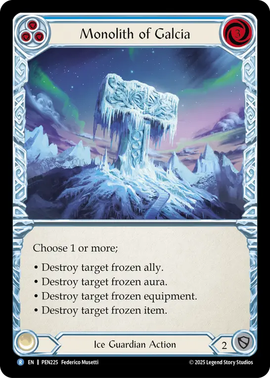 Monolith Of Galcia (Blue) — Compendium of Rathe Flesh and Blood card by Federico Musetti