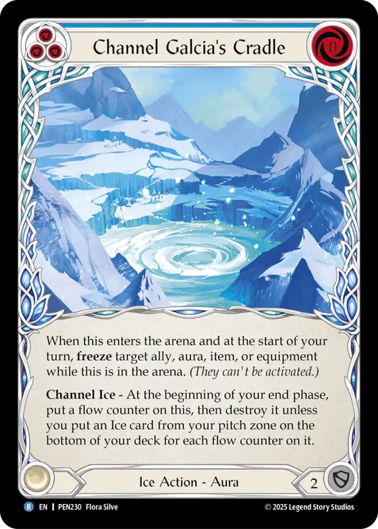 Channel Galcias Cradle (Blue) — Compendium of Rathe Flesh and Blood card by Flora Silve
