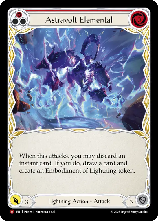 Astravolt Elemental (Red) — Compendium of Rathe Flesh and Blood card by Narendra B Adi