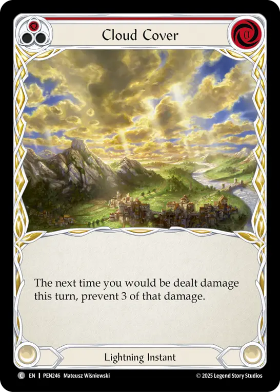 Cloud Cover (Red) — Compendium of Rathe Flesh and Blood card by Melissa Wesslowski
