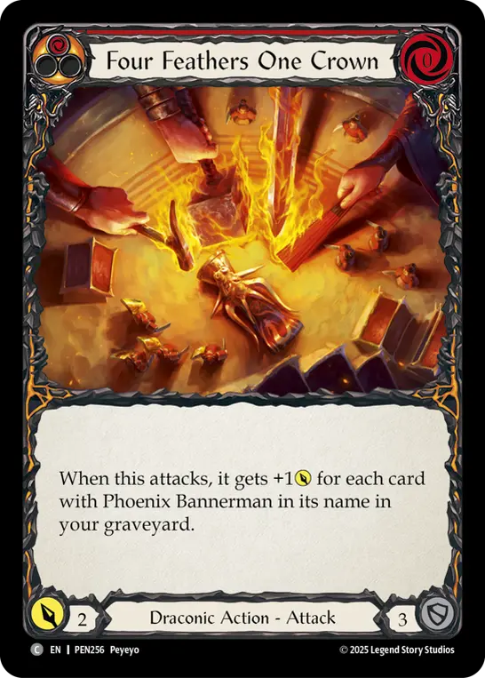 Four Feathers One Crown (Red) — Compendium of Rathe Flesh and Blood card by Pogos