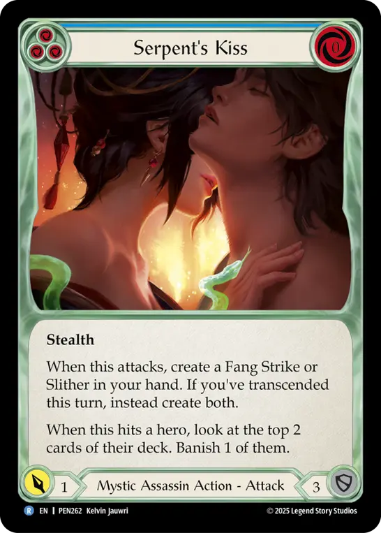 Serpents Kiss (Blue) — Compendium of Rathe Flesh and Blood card by Kelvin Jauwri