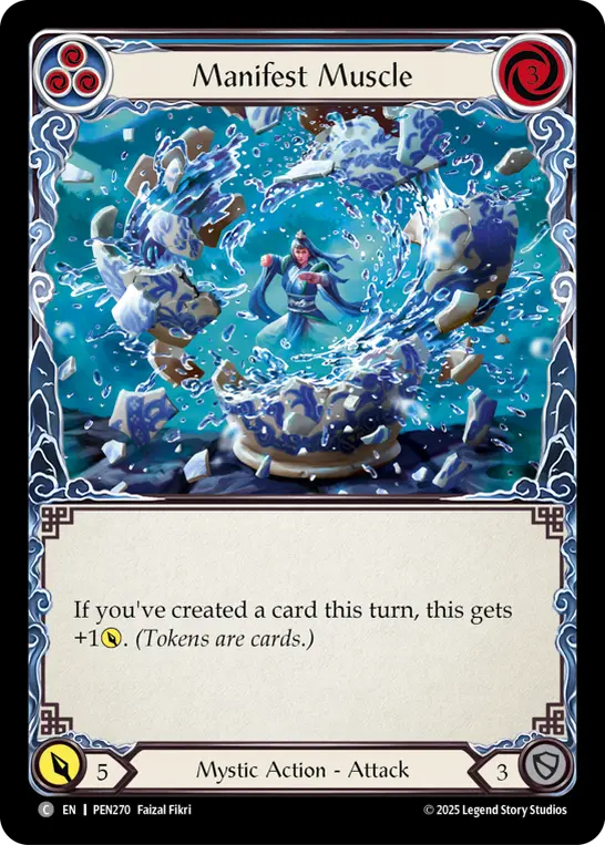 Manifest Muscle (Blue) — Compendium of Rathe Flesh and Blood card by Forrest Imel