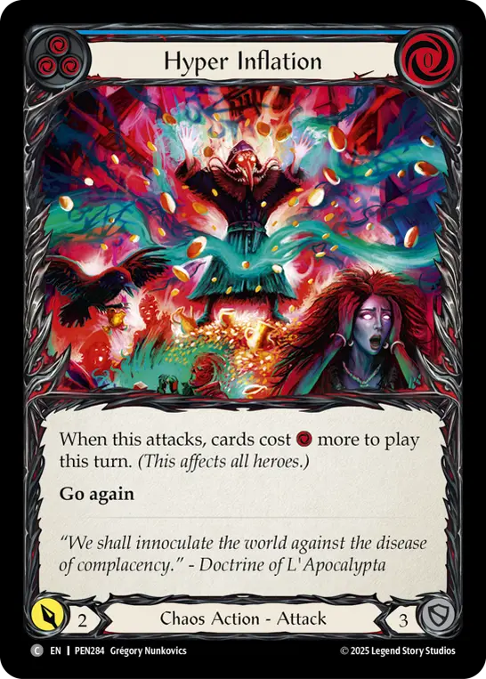 Hyper Inflation (Blue) — Compendium of Rathe Flesh and Blood card by Grégory Nunkovics