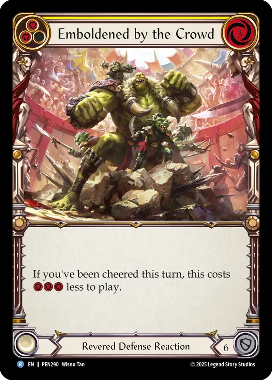 Emboldened By The Crowd (Yellow) — Compendium of Rathe Flesh and Blood card by Winona Nelson
