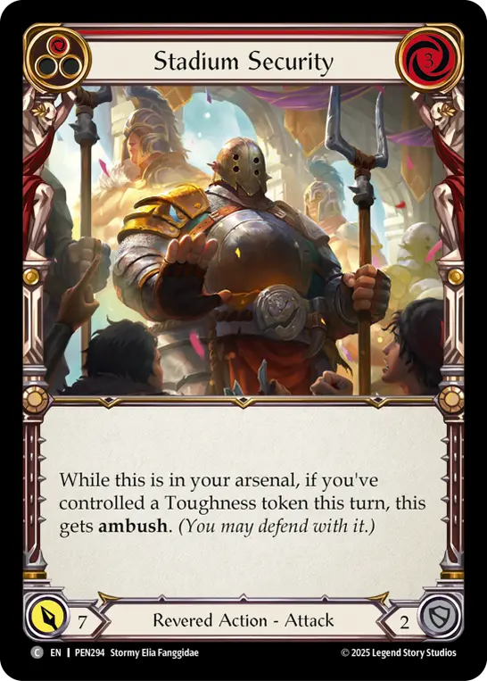 Stadium Security (Red) — Compendium of Rathe Flesh and Blood card by Stormy Elia Fanggidae