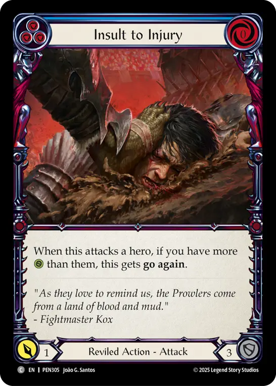Insult To Injury (Blue) — Compendium of Rathe Flesh and Blood card by João G. Santos