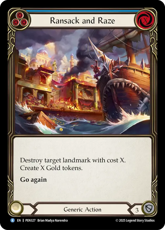 Ransack And Raze (Blue) — Compendium of Rathe Flesh and Blood card by Brian Malibu Nakamura