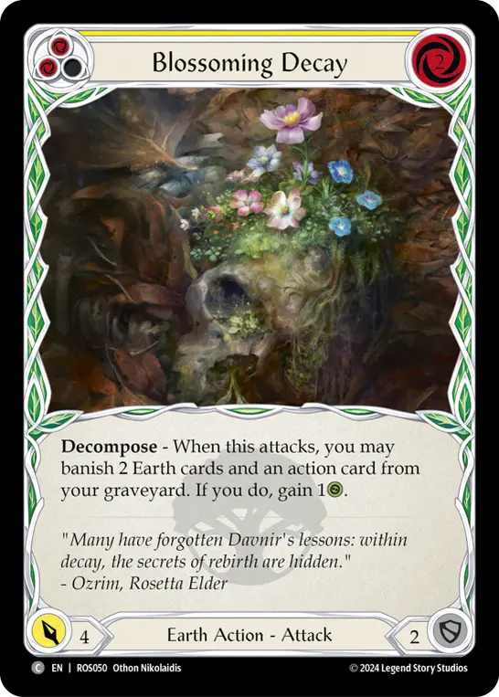 Blossoming Decay (Yellow) — Rosetta Flesh and Blood card by Othon Nikolaidis