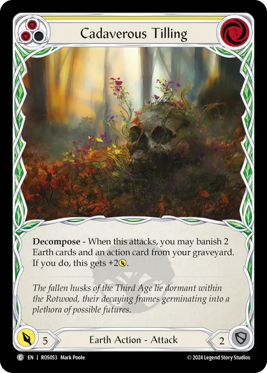 Cadaverous Tilling (Yellow) — Rosetta Flesh and Blood card by Mark Poole