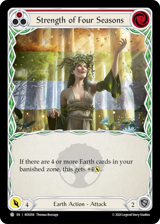 Strength of Four Seasons (Red) — Rosetta Flesh and Blood card by Thomas Ressuge