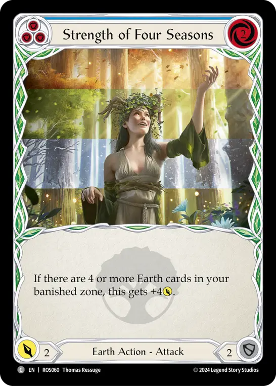 Strength of Four Seasons (Blue) — Rosetta Flesh and Blood card by Thomas Ressuge